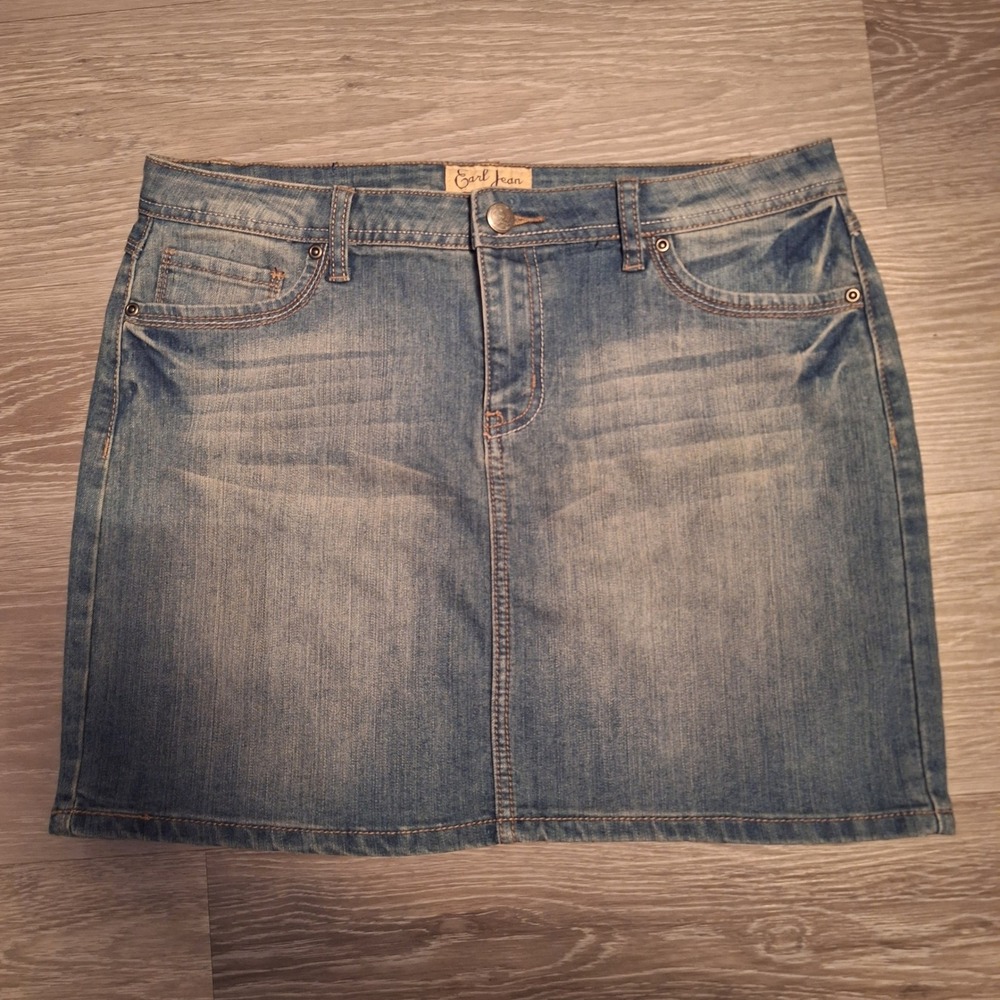 Earl Jean Womens Denim Mini Skirt Size 12